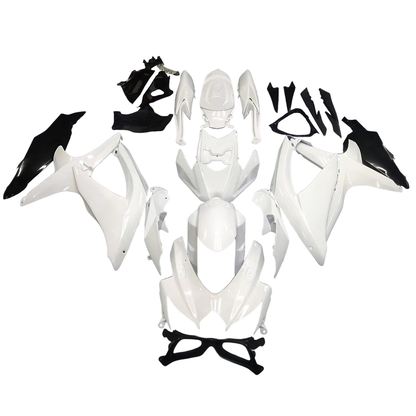 Per GSXR 600/750 2008-2010 Carrozzeria Carenatura ABS bianco Set plastica stampata ad iniezione Generico