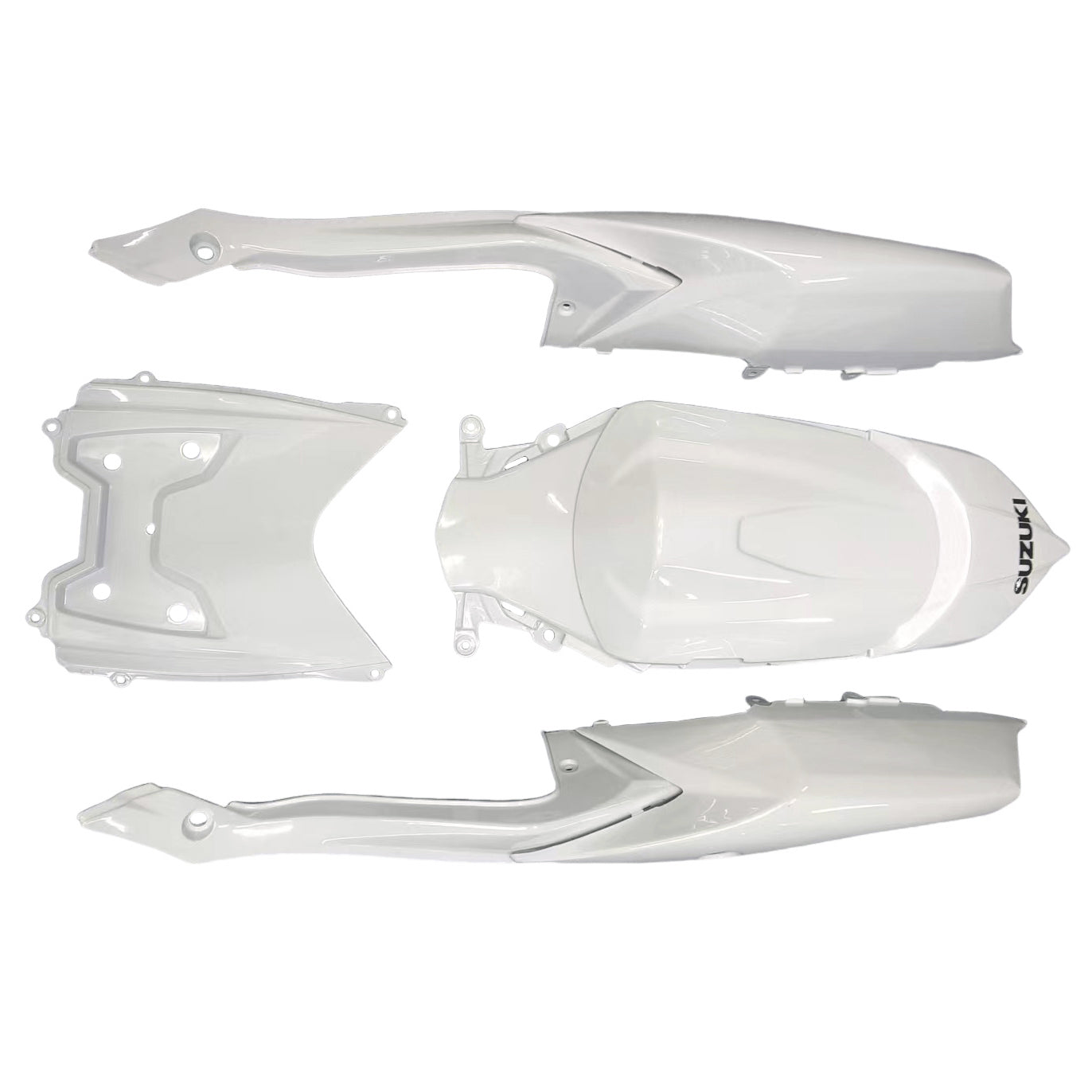 Per GSXR 600/750 2008-2010 Carrozzeria Carenatura ABS bianco Set plastica stampata ad iniezione Generico