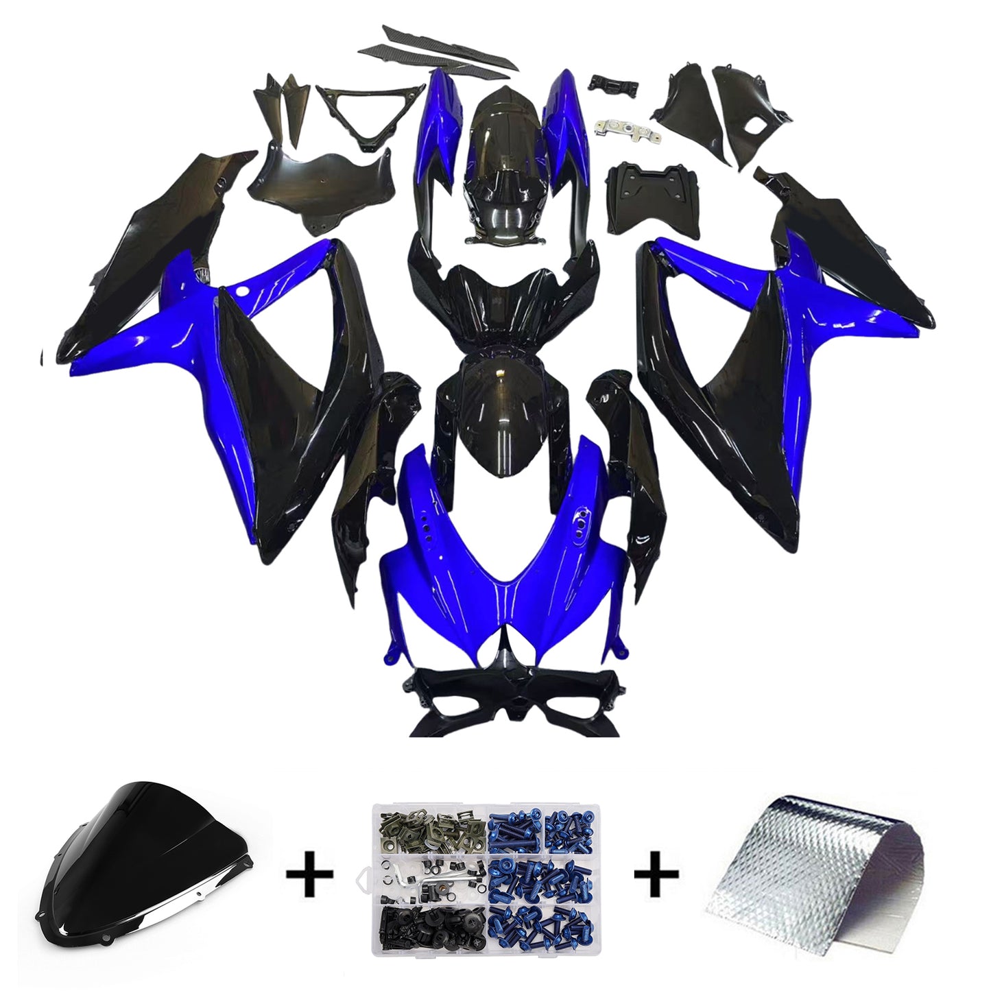Carene 2008-2010 Suzuki GSXR 600 750 Blu Nero GSXR Generico
