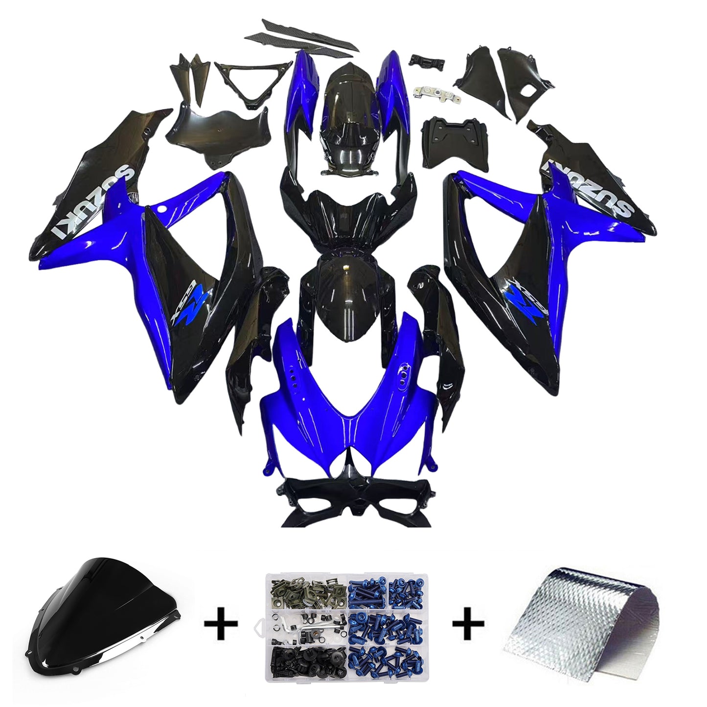 Carene 2008-2010 Suzuki GSXR 600 750 Blu Nero GSXR Racing Generico