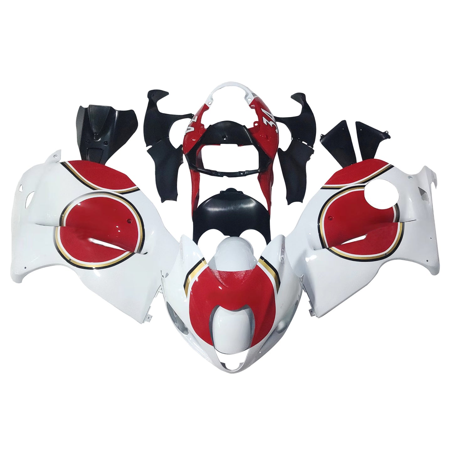 Carene 1999-2007 Suzuki GSX1300 Hayabusa White & Red Lucky Strike Racing Generico