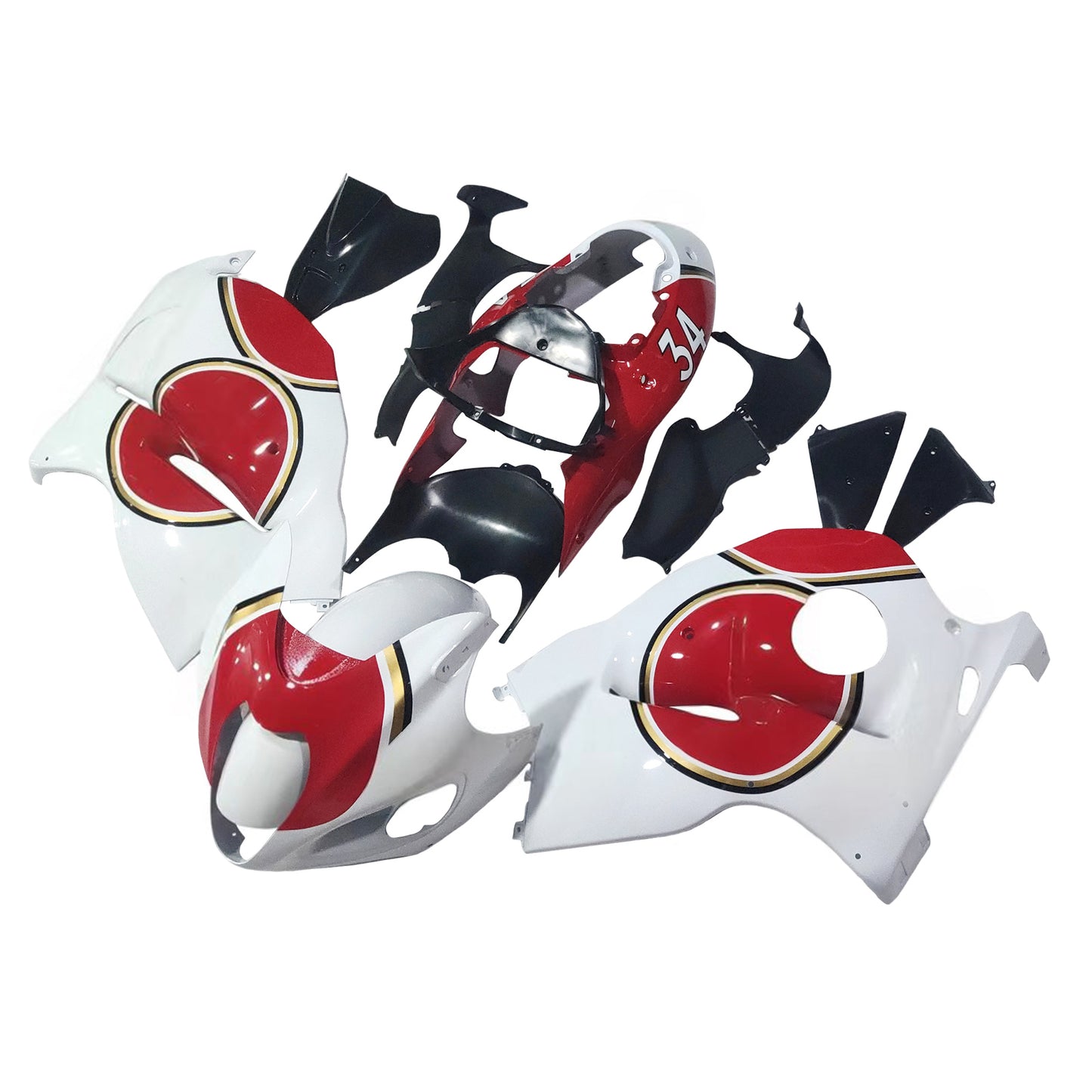 Carene 1999-2007 Suzuki GSX1300 Hayabusa White & Red Lucky Strike Racing Generico