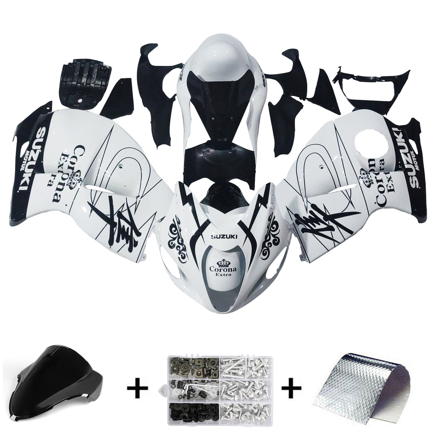 Carene 1999-2007 Suzuki GSX1300 Hayabusa Bianco Alstare Corona Racing Generico