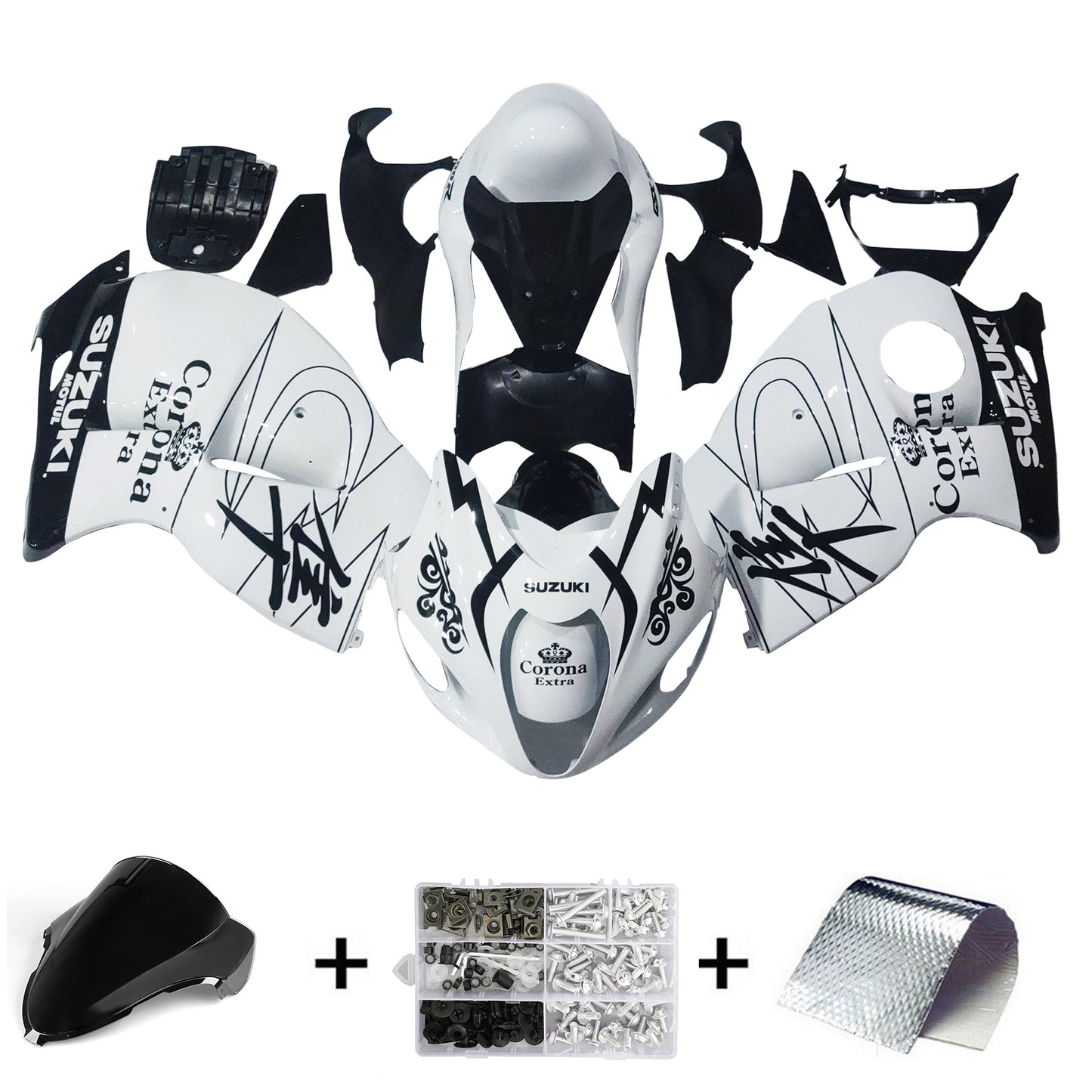 Carene 1999-2007 Suzuki GSX1300 Hayabusa Bianco Alstare Corona Generico