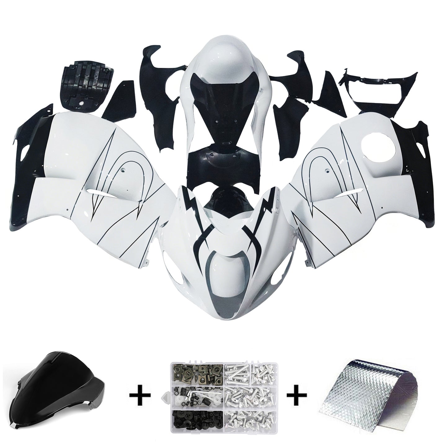 Carene 1999-2007 Suzuki GSX1300 Hayabusa Bianco Alstare Corona Racing Generico