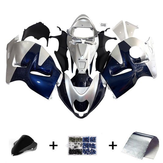 Carene 1999-2007 Suzuki GSX1300 Hayabusa Blu e Argento Hayabusa Racing Generico