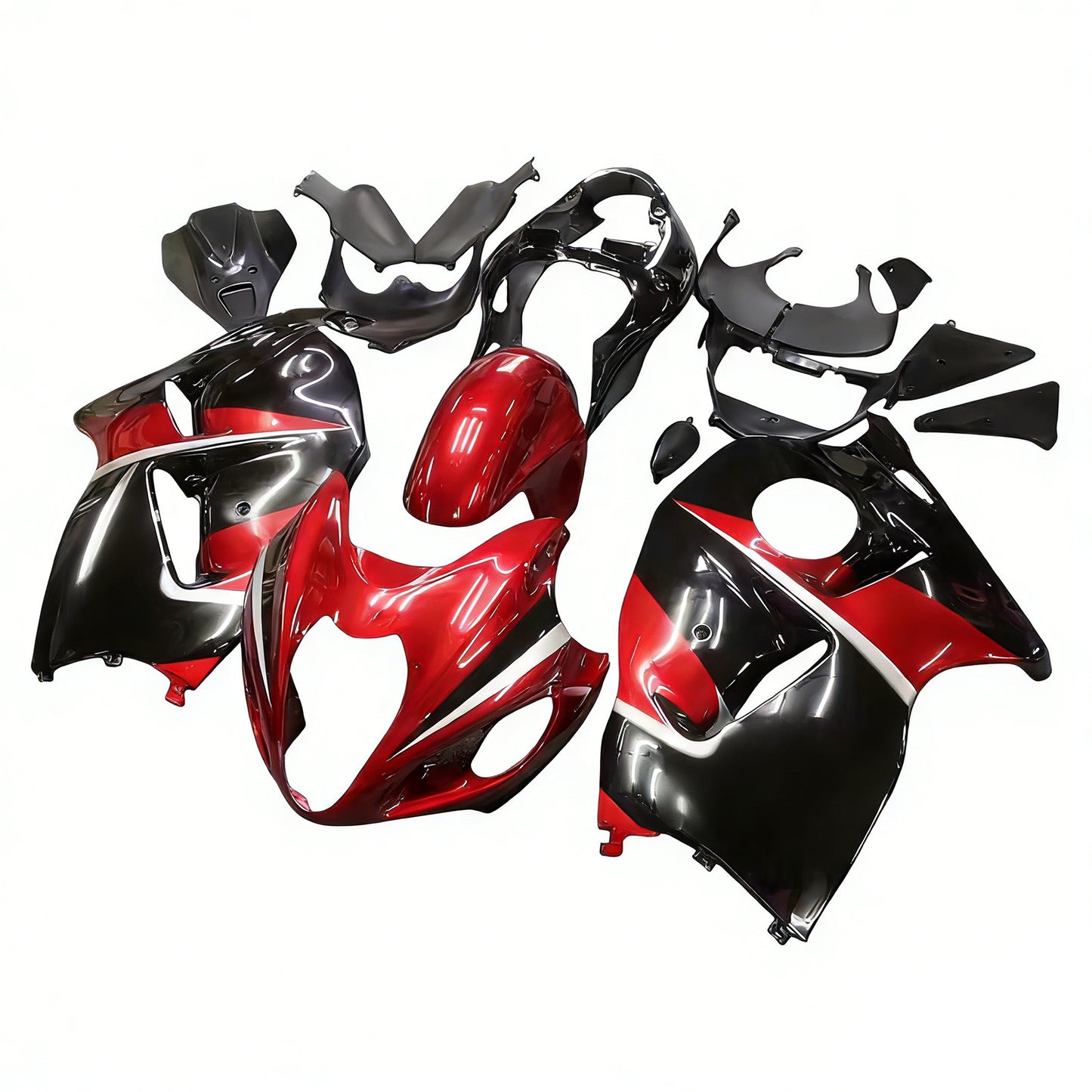 Amotopart 1999-2007 Suzuki Hayabusa GSXR 1300 Cladding Red & Black Kit