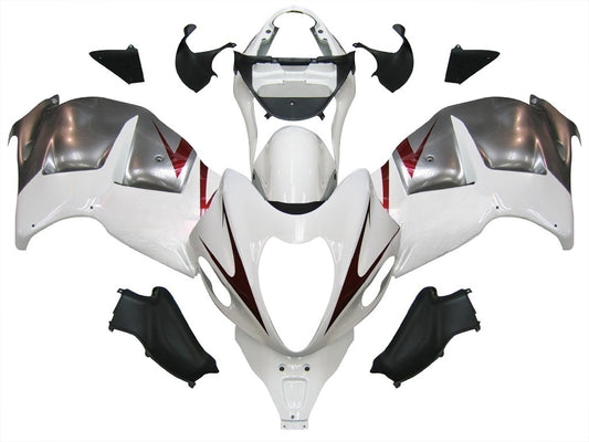 Carene 1999-2007 Suzuki GSX1300 Hayabusa White & Silver Hayabusa Generico