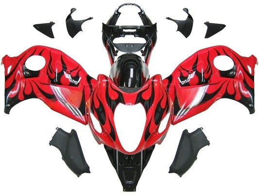Carene 1999-2007 Suzuki GSX1300 Hayabusa Red & Black Flame Generic
