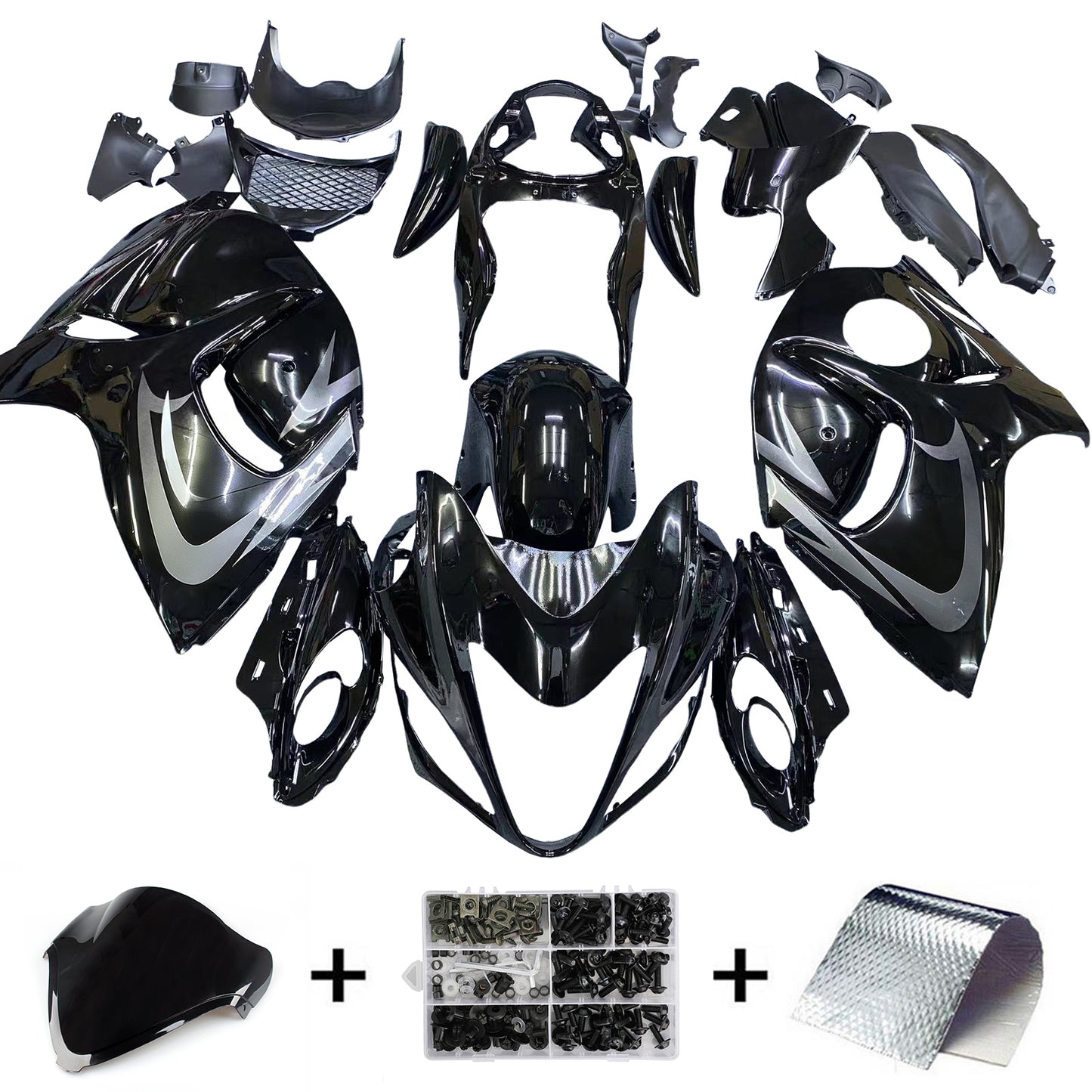 Carene Suzuki GSX 1300 Hayabusa All Black Hayabusa Racing (2008-2020) Generic