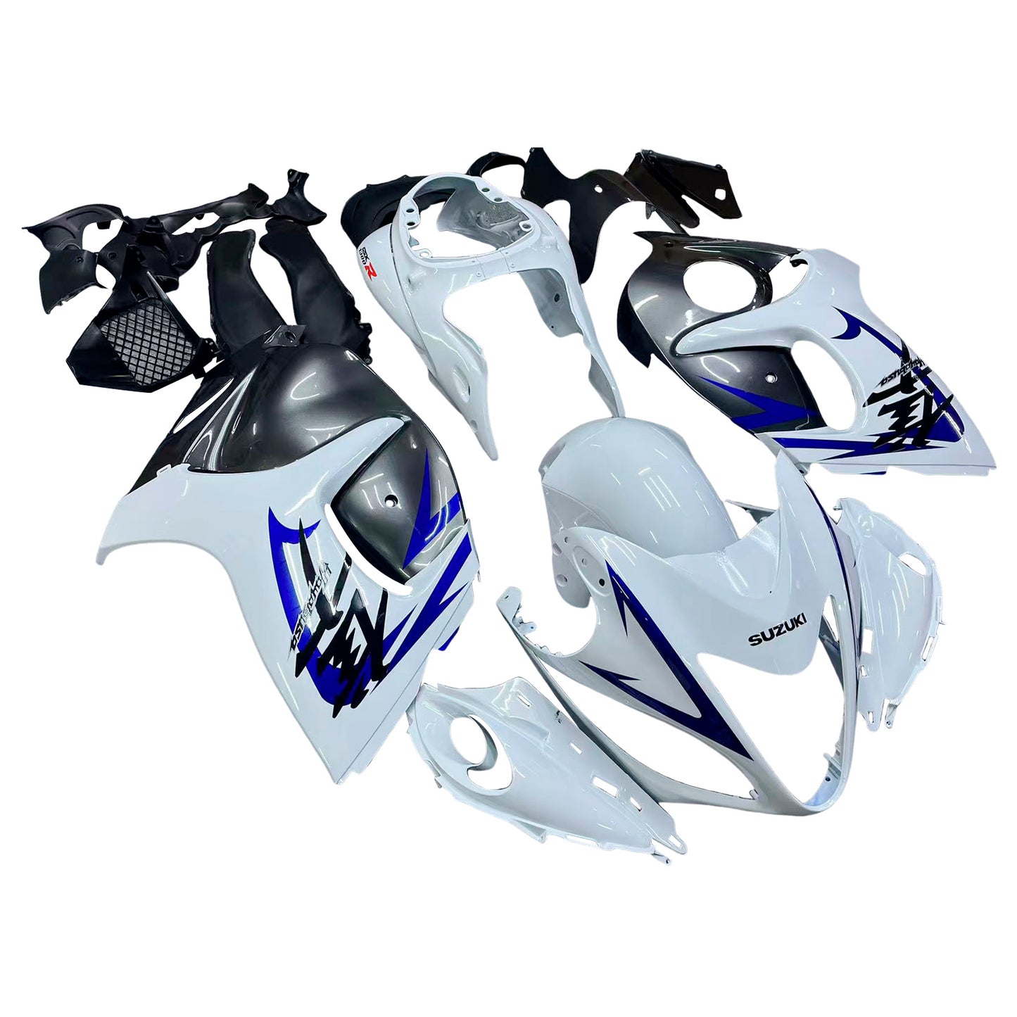 Carene 2008-2020 Suzuki GSX 1300 Hayabusa Bianco Grigio Blu Generico