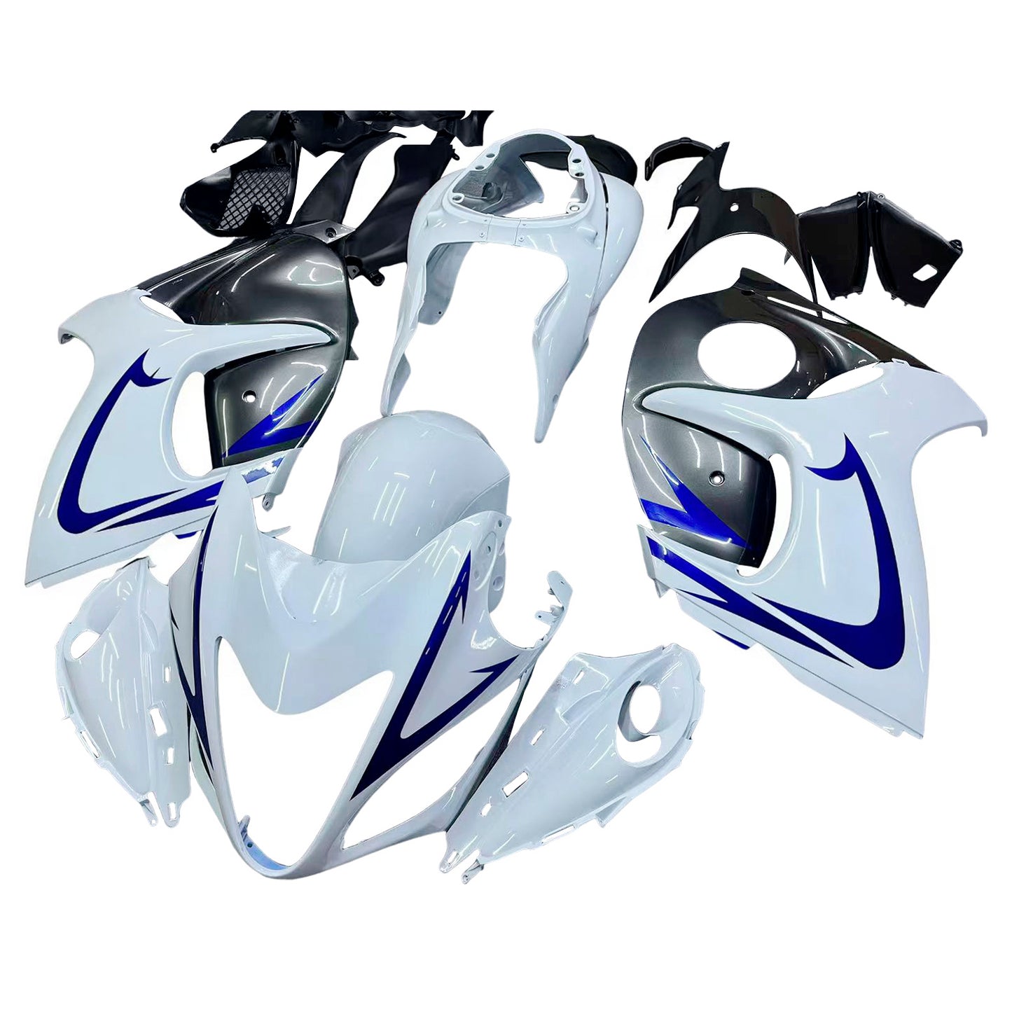 Carene 2008-2020 Suzuki GSX 1300 Hayabusa Bianco Grigio Blu Racing Generic