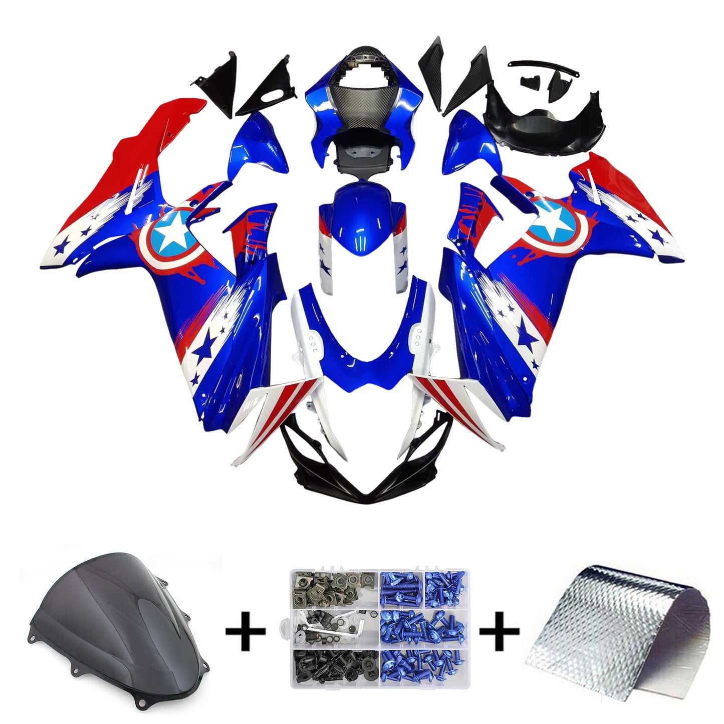 Amotopart Kit carena Suzuki GSXR 600/750 2011-2025 K11 Carrozzeria Plastica ABS