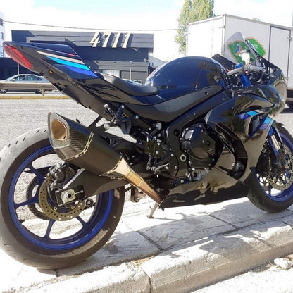 Amotopart Suzuki GSXR1000 2017-2020 K17 Black lucido con kit di spostamento del logo blu