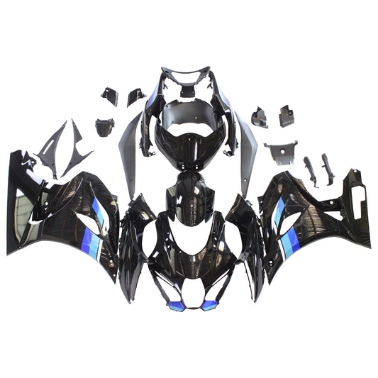 Amotopart Suzuki GSXR1000 2017-2020 K17 Black lucido con kit di spostamento del logo blu