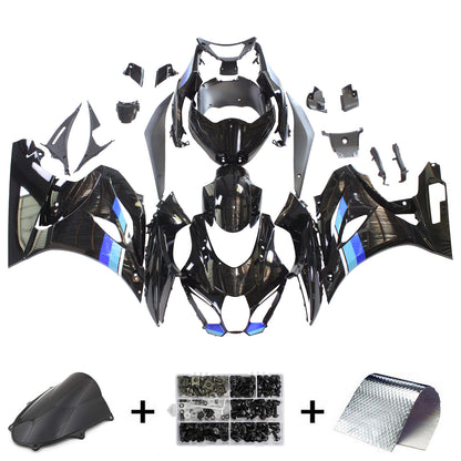 Amotopart Suzuki GSXR1000 2017-2020 K17 Black lucido con kit di spostamento del logo blu