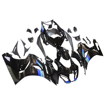 Amotopart Suzuki GSXR1000 2017-2020 K17 Black lucido con kit di spostamento del logo blu