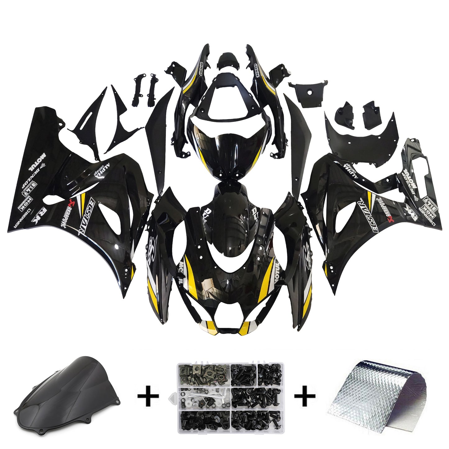 Amotopart Suzuki GSXR1000 2017-2023 K17 Kit carena Carrozzeria Plastica ABS
