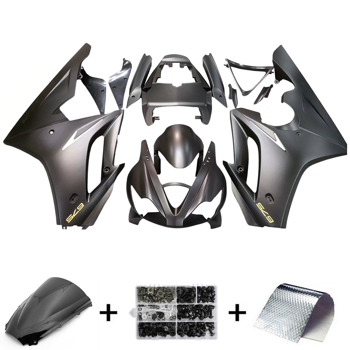 Carene 2006-2008 Triumph Daytona 675 Nero 675 Generico