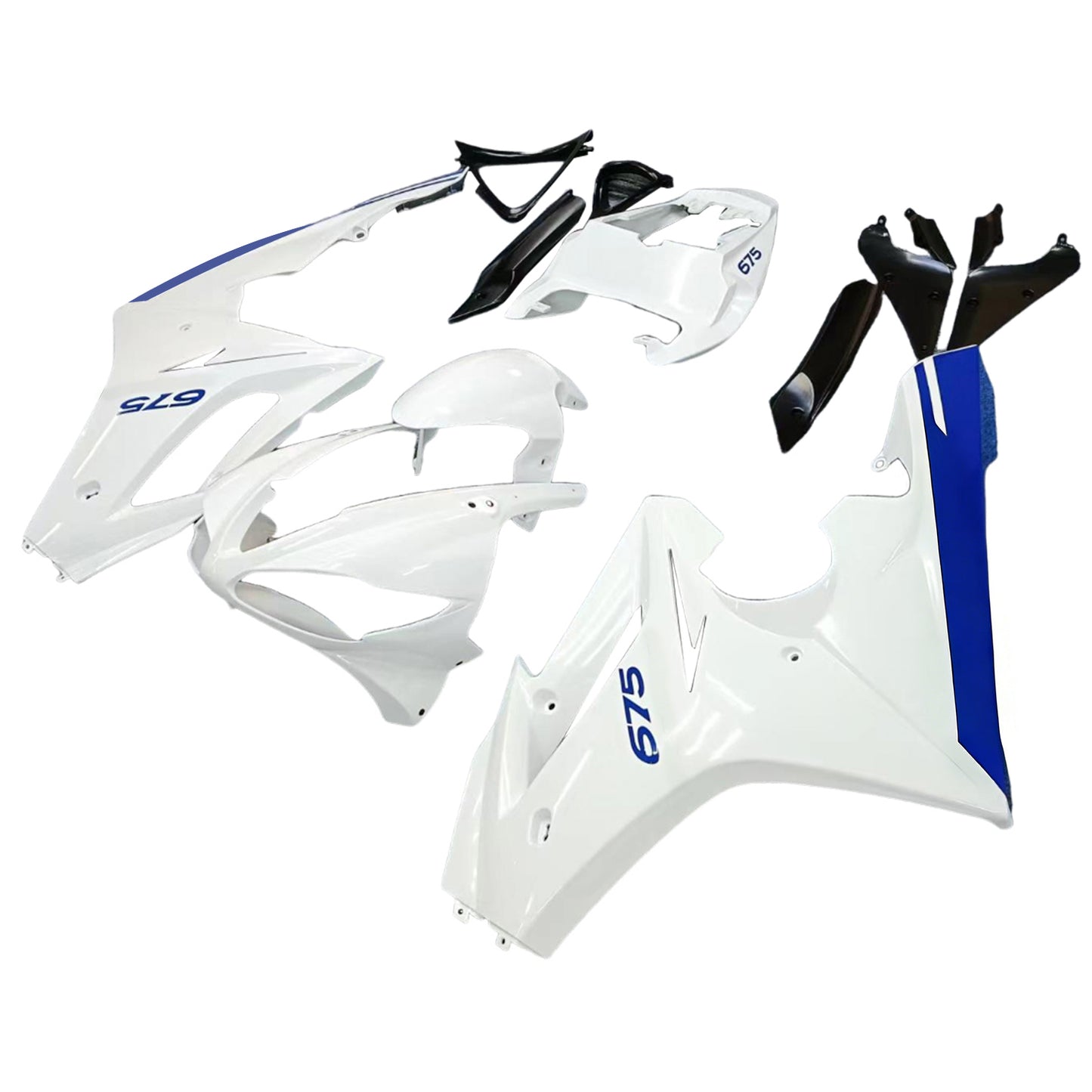 Carene 2009-2012 Triumph Daytona 675 Bianco Blu Daytona Generico
