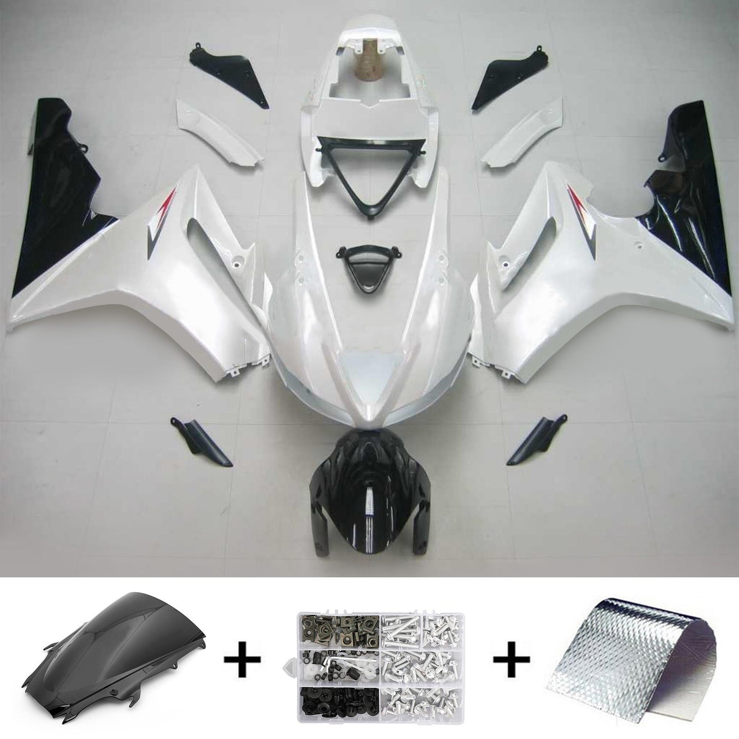 Fit For Triumph Daytona 675 2009-2012 Bianco Nero Carrozzeria Carenatura ABS Stampaggio Ad Iniezione Generico