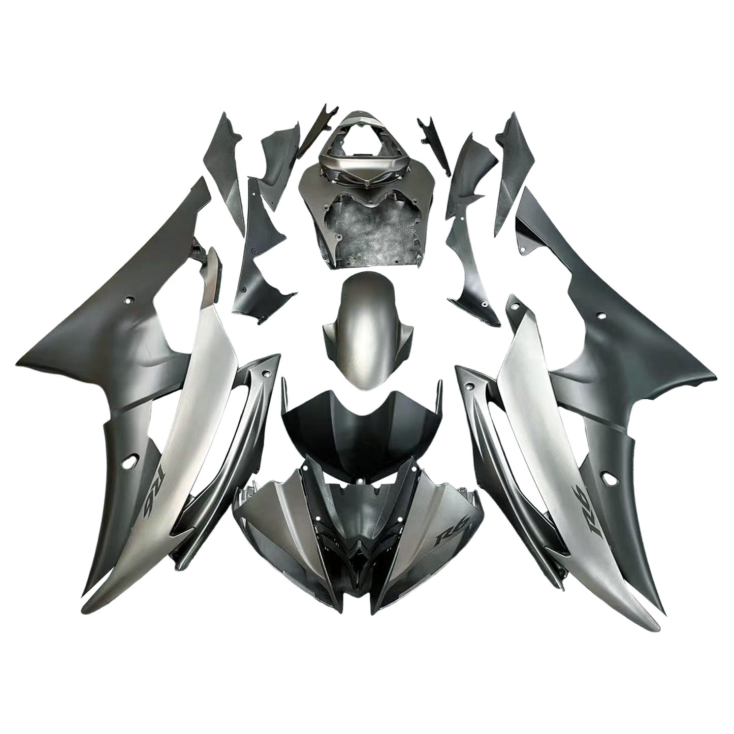 Amotopart 2008-2016 Yamaha YZF-R6 Cladding Grigio Kit di rivestimento nero