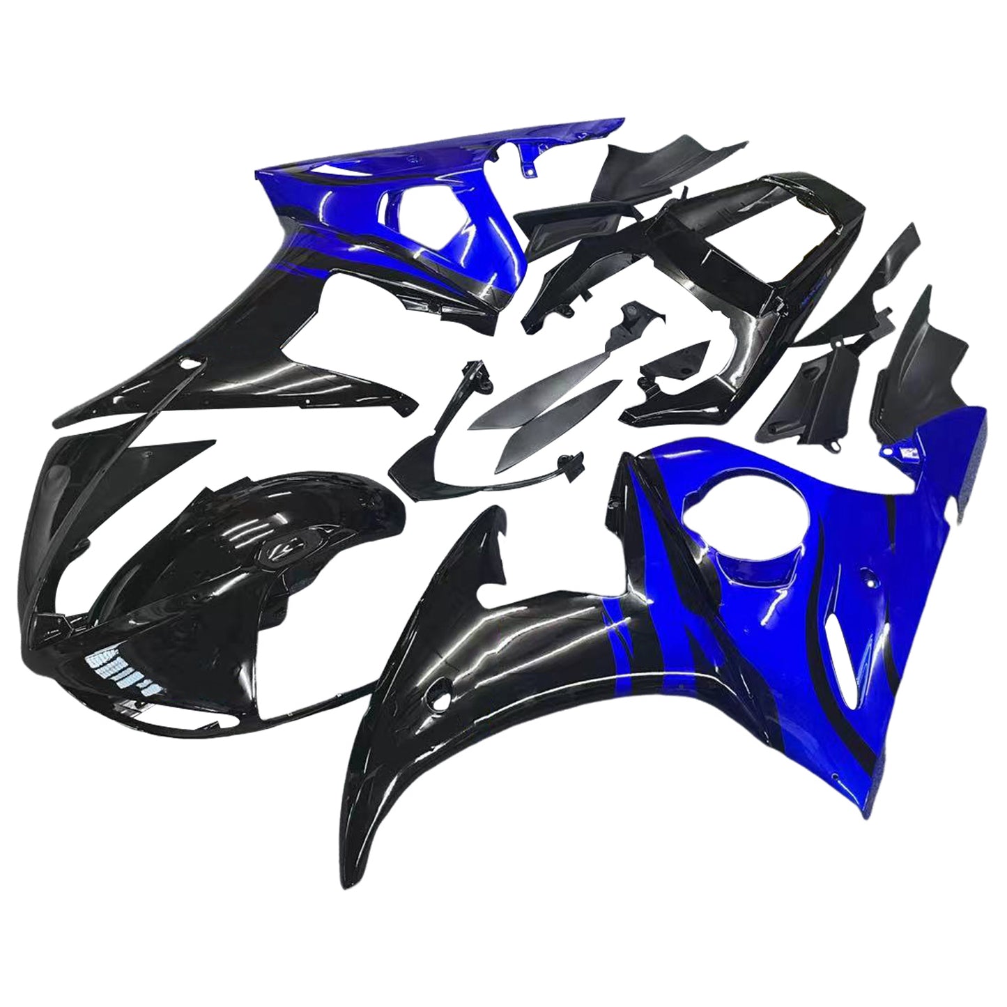 Amotopart 2003 2004 Yamaha YZF R6 Cladding Blue Black Kit