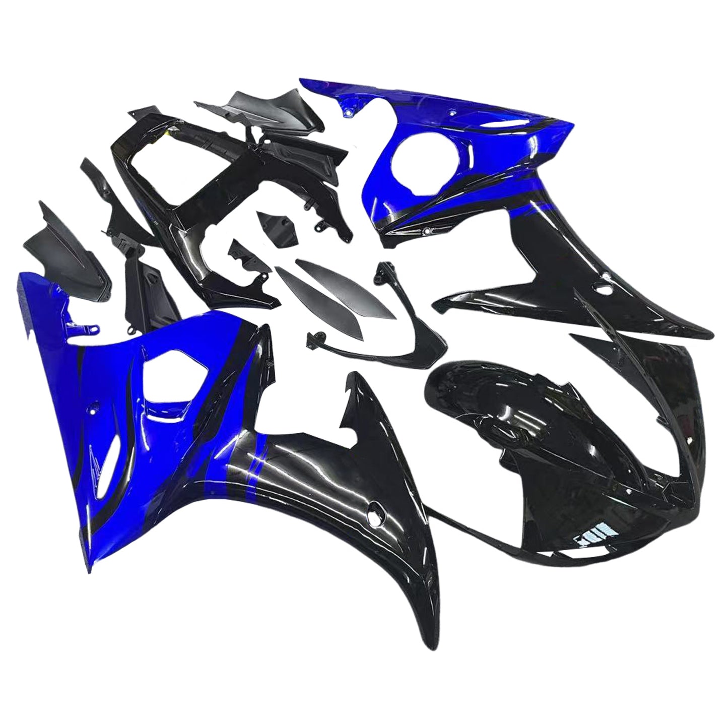 Amotopart 2003 2004 Yamaha YZF R6 Cladding Blue Black Kit