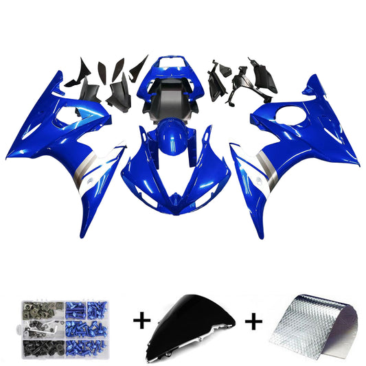 Amotopart 2005 Yamaha YZF-R6 Cladding Blue White Kit