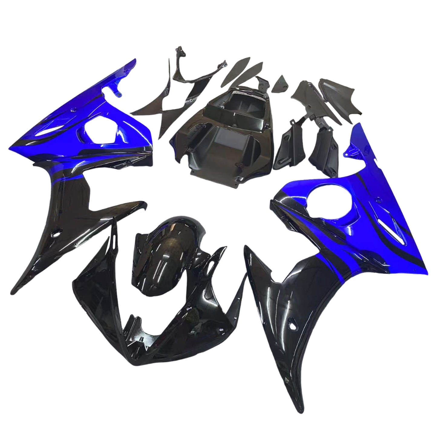 Amotopart 2005 Yamaha YZF R6 Cladding Blue Black Kit