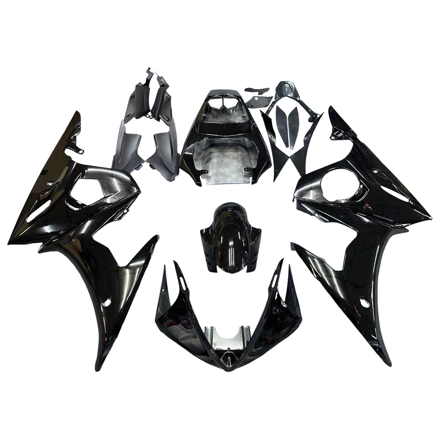 Amotopart 2005 Yamaha YZF R6 Cladding Gloss Black Kit