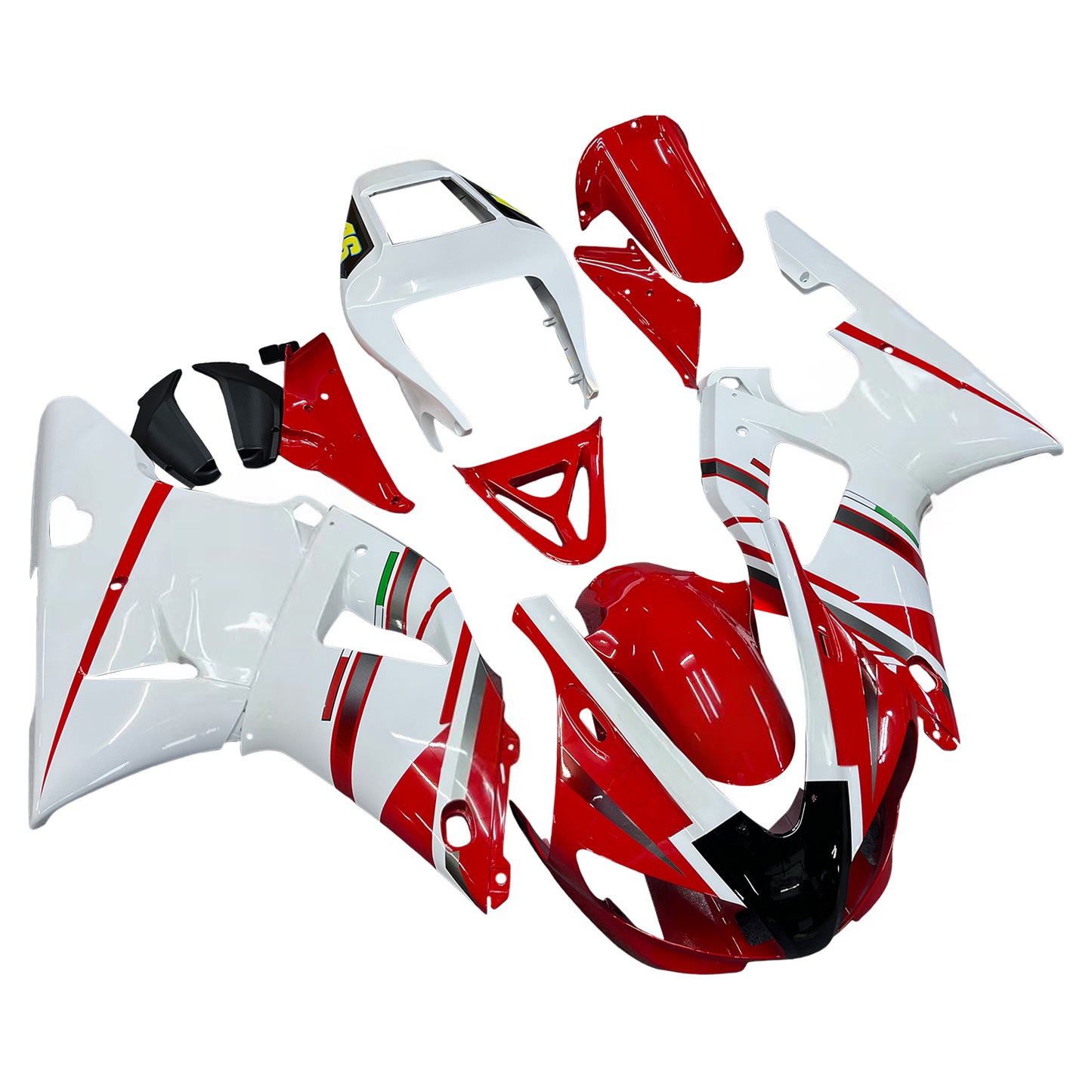 Carene 1998-1999 Yamaha YZF-R1 Rosso Bianco No.46 FIAT R1 Generico