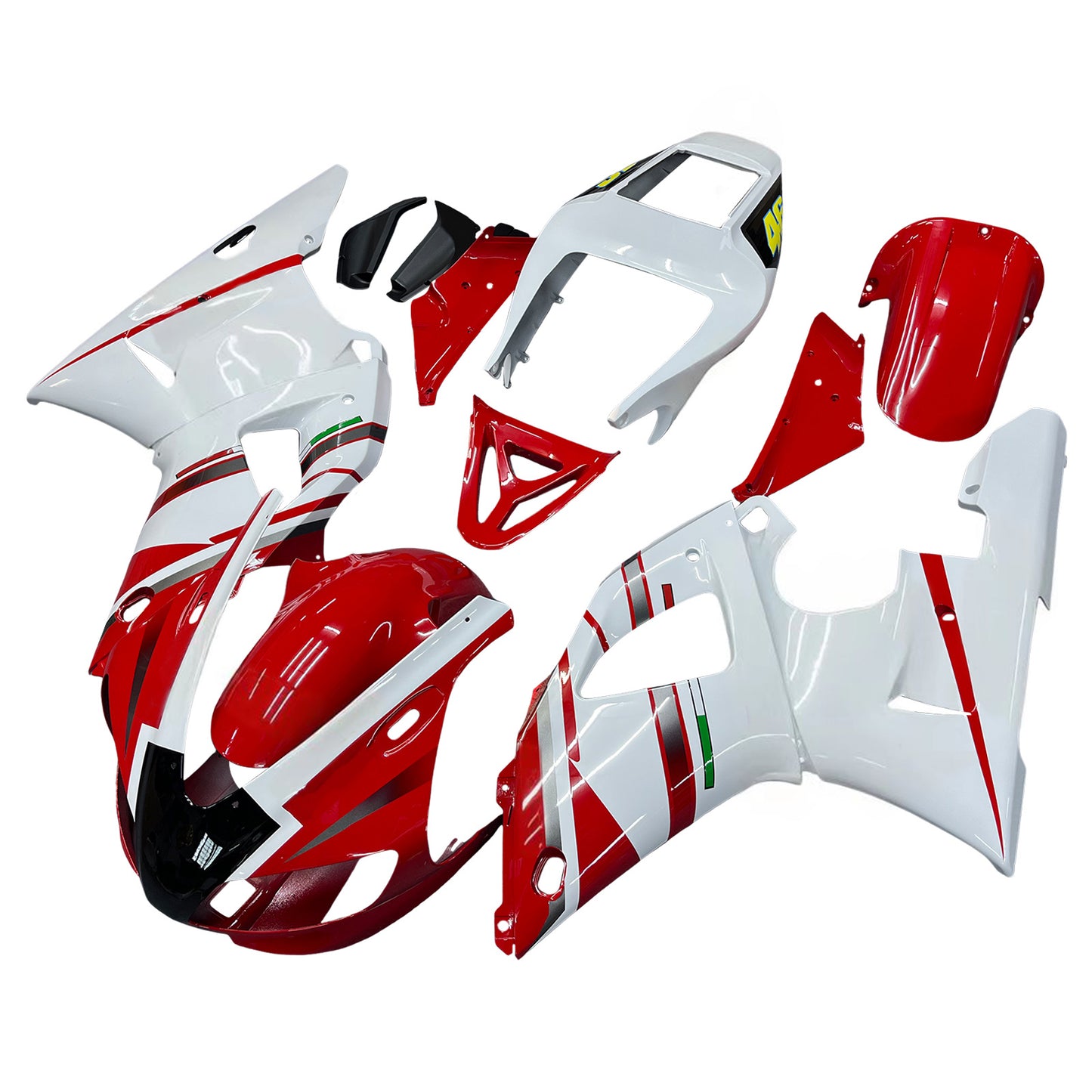 Carene 1998-1999 Yamaha YZF-R1 Rosso Bianco No.46 FIAT R1 Racing Generico
