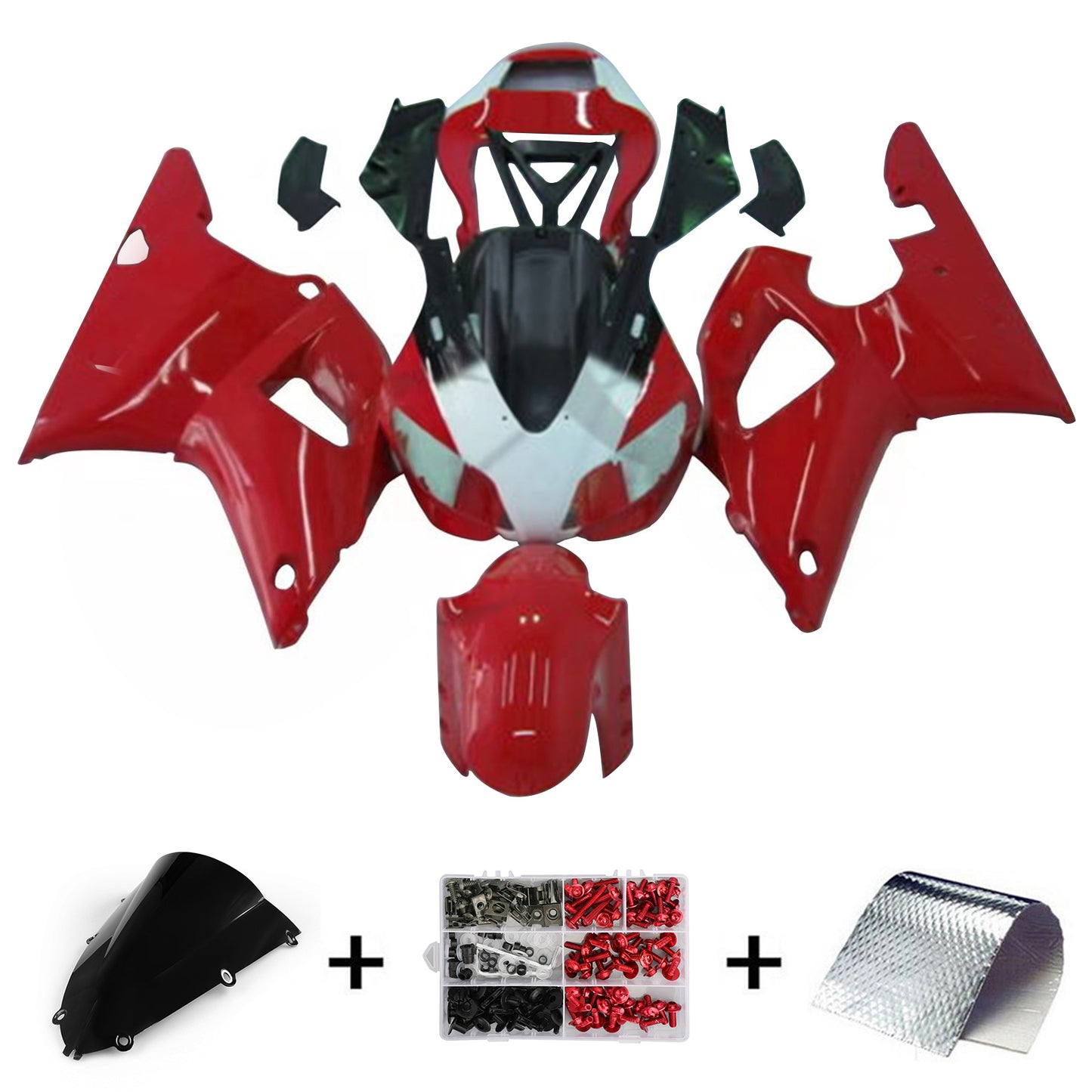 Kit carenatura adatto per YAMAHA YZF R1 YZF-R1 1998-1999 rosso generico