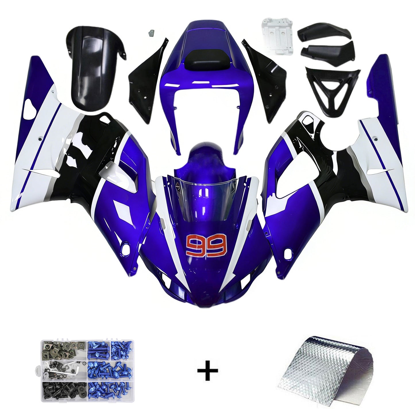 Kit carenatura iniezione Yamaha YZF-R1 1998-1999 Carrozzeria plastica ABS