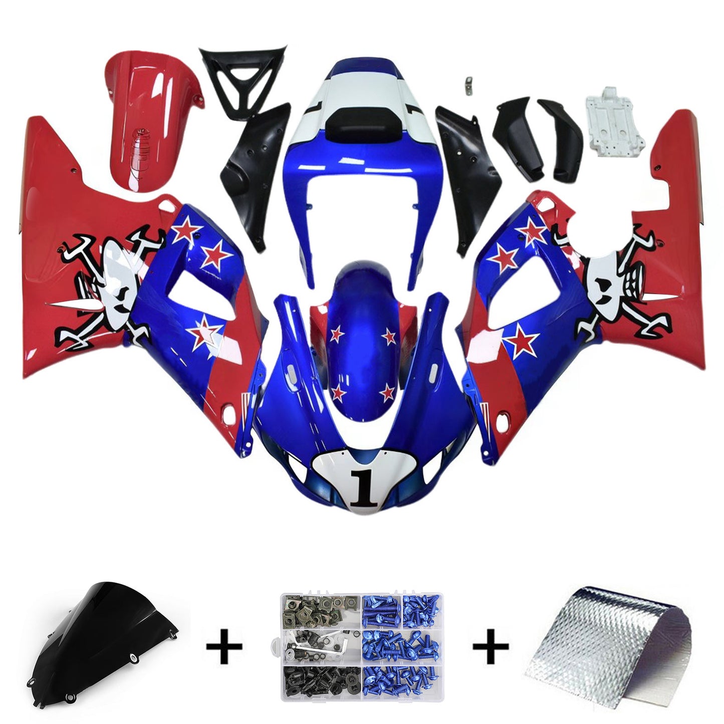 Kit carenatura iniezione Yamaha YZF-R1 1998-1999 Carrozzeria plastica ABS
