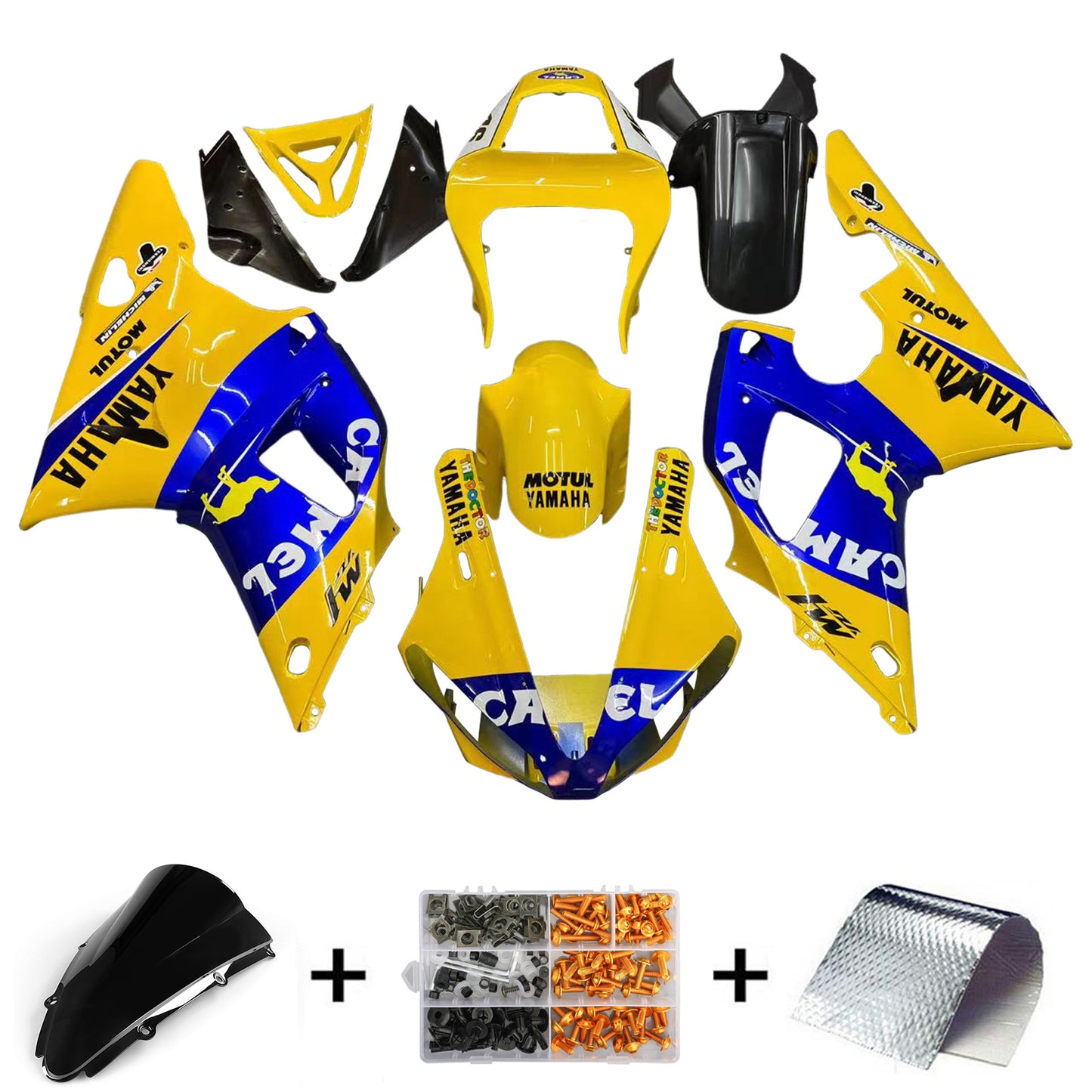 Carene 2000-2001 Yamaha YZF-R1 Giallo Blu No.46 Camel Generico