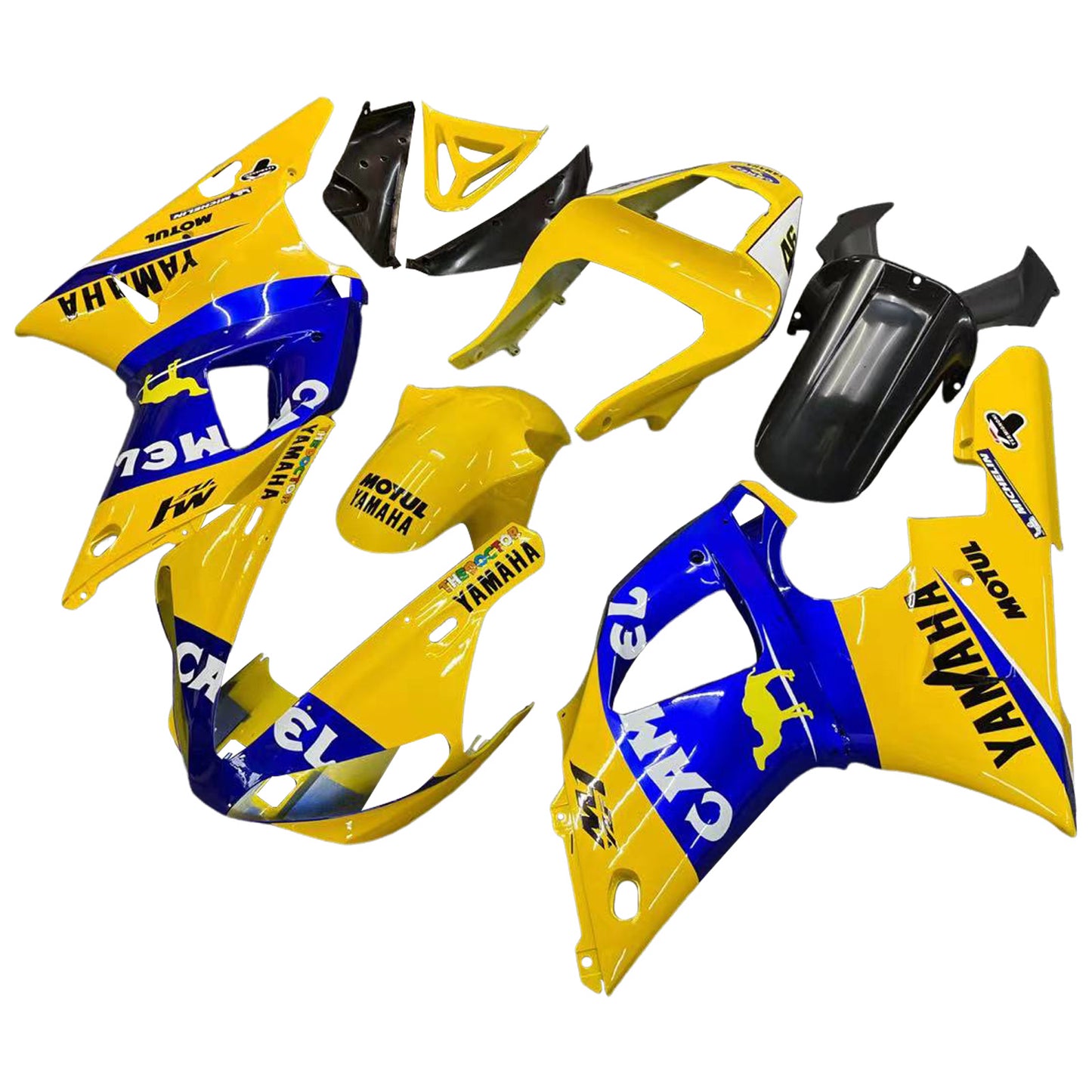 Carene 2000-2001 Yamaha YZF-R1 Giallo Blu No.46 Camel Generico