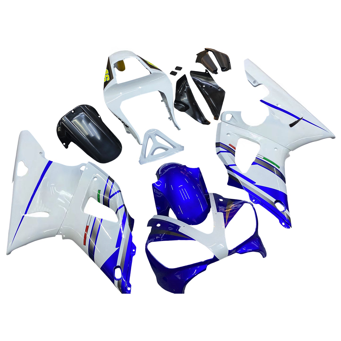Carene 2000-2001 Yamaha YZF-R1 Blu Bianco No.46 FIAT Racing Generico