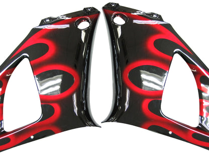 Carene 2000-2001 Yamaha YZF-R1 Black &amp; Red Flame R1 Racing Generico