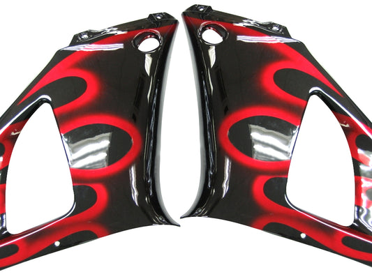 Carene 2000-2001 Yamaha YZF-R1 Black &amp; Red Flame R1 Racing Generico
