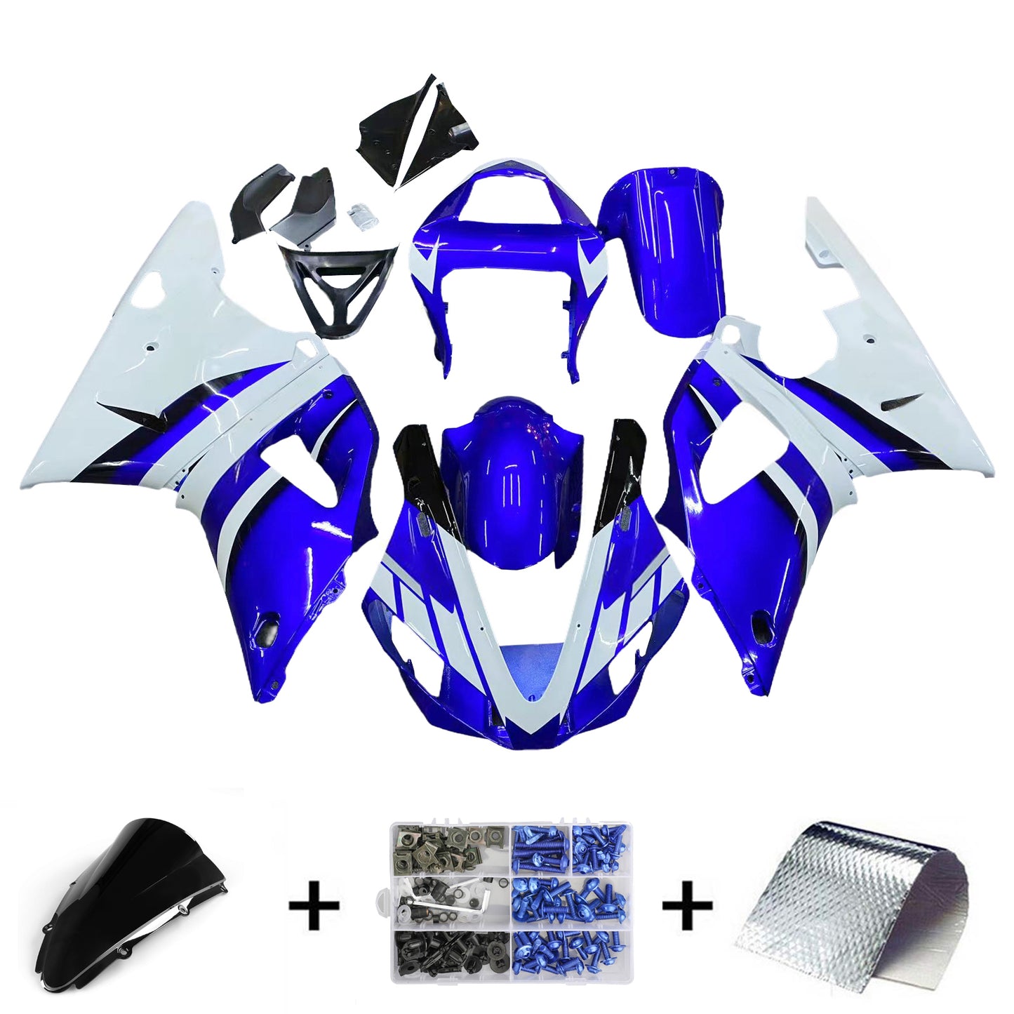 Carene 2000-2001 Yamaha YZF-R1 Blu &amp; Bianco R1 Racing Generico