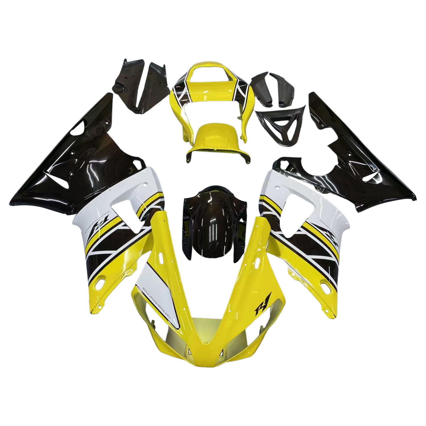 Kit Carenatura Per Yamaha YZF R1 YZF-R1 1000 2000 2001 Giallo Nero Generico