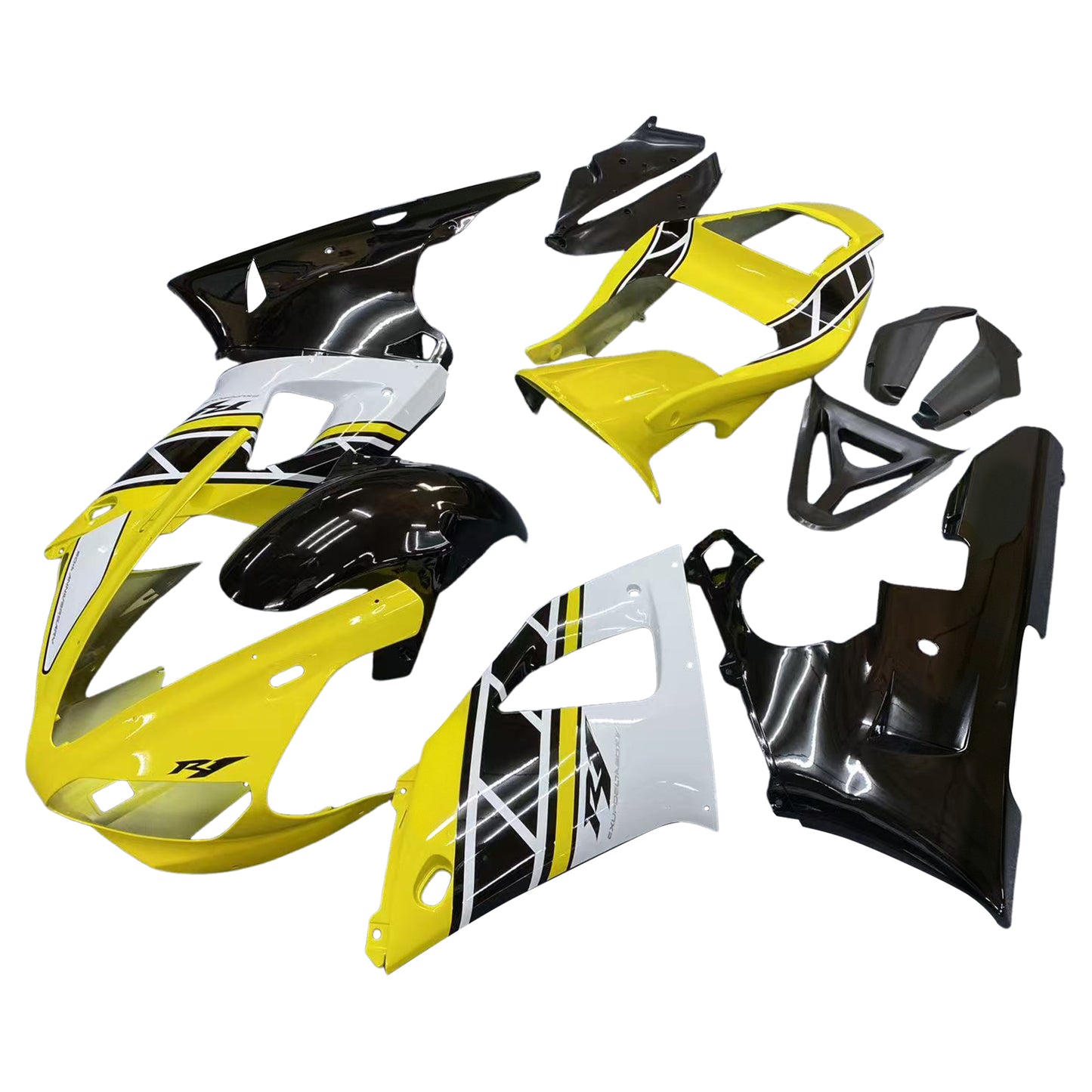 Kit Carenatura Per Yamaha YZF R1 YZF-R1 1000 2000 2001 Giallo Nero Generico