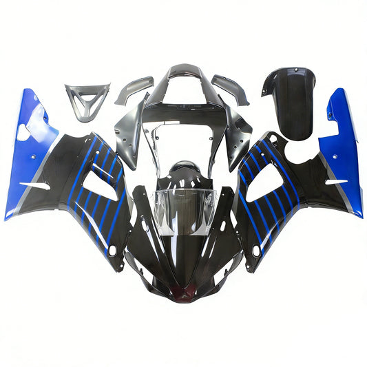 Amotopart Yamaha 2000-2001 YZF 1000 R1 Kit di carenatura nera blu