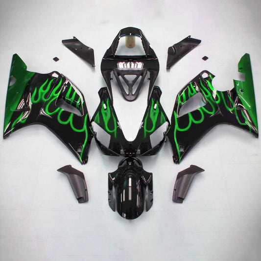 Amotopart Yamaha 2000-2001 YZF 1000 R1 Green Line con kit di travestimento nero