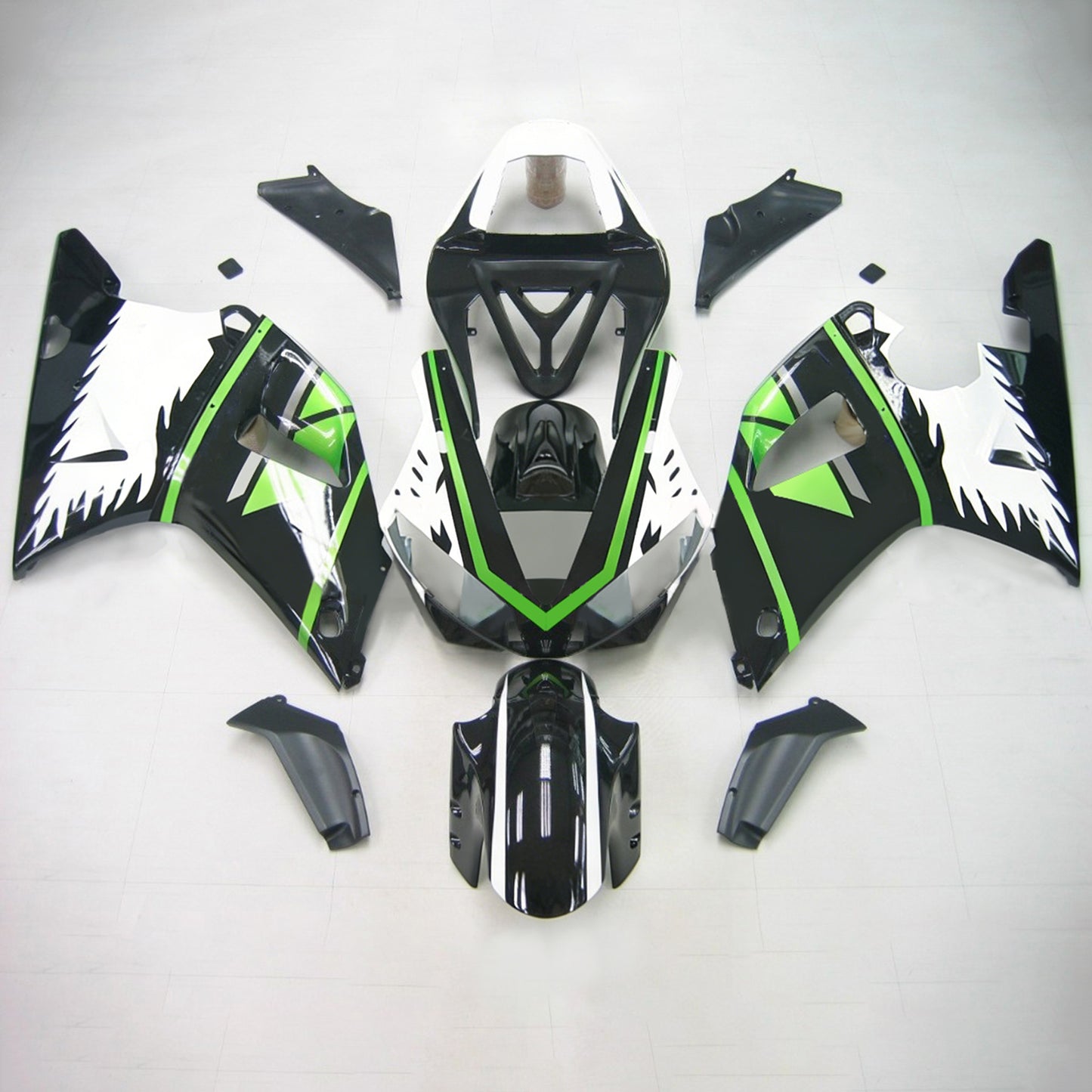 Amotopart 2000-2001 Yamaha YZF 1000 R1 Kit di paura nera e verde