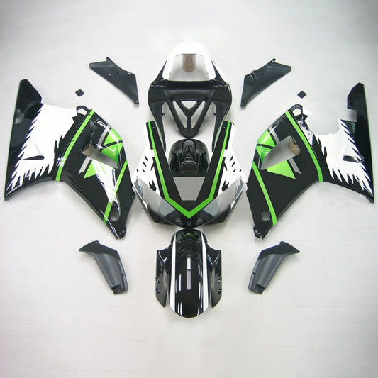 Amotopart 2000-2001 Yamaha YZF 1000 R1 Kit di paura nera e verde