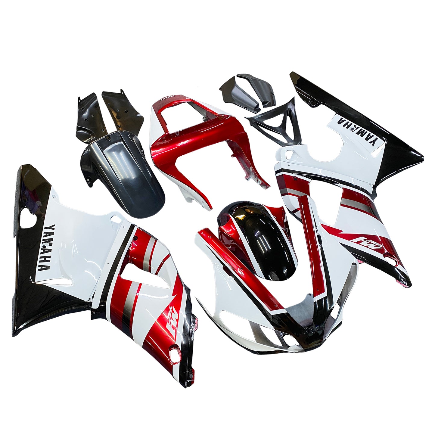 Amotopart Yamaha 2000-2001 YZF 1000 R1 Kit di spostamento bianco rosso