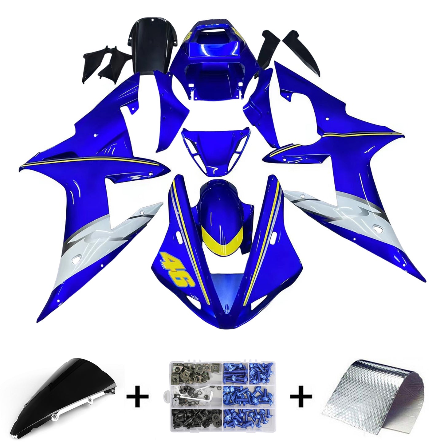 Carene 2002-2003 Yamaha YZF-R1Blue No.46 R1 Racing Generico